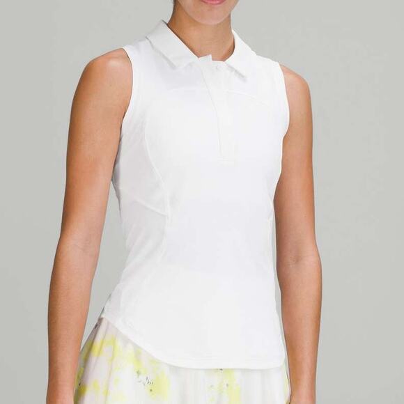 Lululemon Quick-Drying Sleeveless Golf Tour Championship Polo Shirt White 6 - Picture 1 of 9